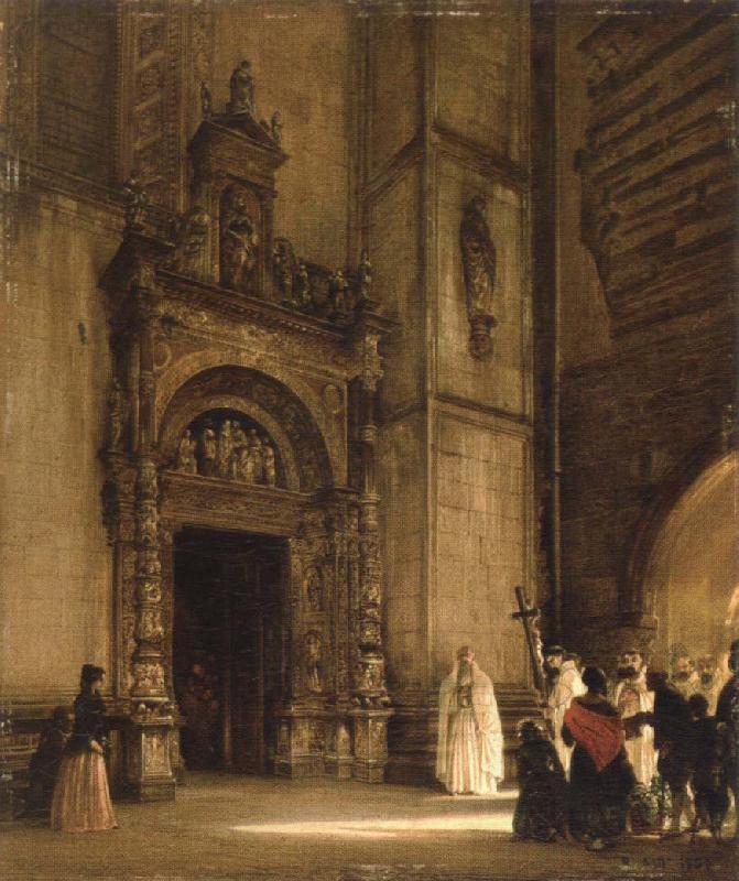 rudolph von alt side portal of como cathedral Germany oil painting art